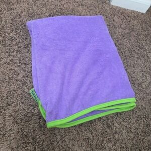 Norwex Kids Towel Purple Lime Green Microfiber Plush Bath BacLock New